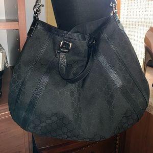 Authentic GUCCI Black GG Nylon Canvas
